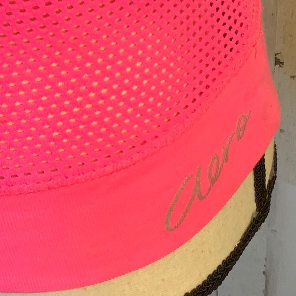 Aero hot pink mesh top. On or off shoulder. S/P - Picture 3 of 5